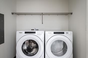 Full size washer and dryer in each home